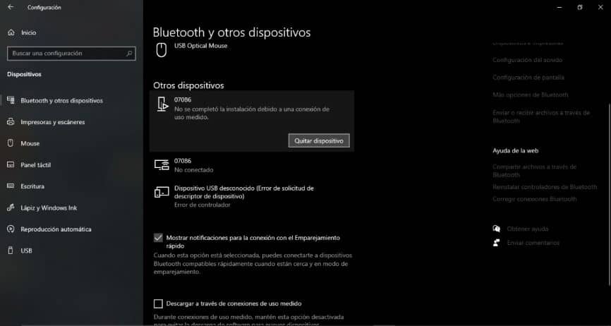 lista de dispositivos bluetooth conectados windows 10